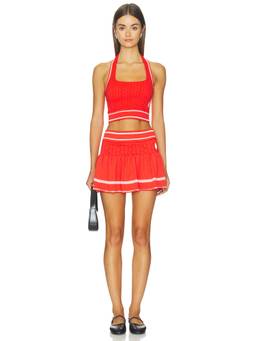 Free People - FP Movement Advantage Women's Halter Neck Skirt Set Coral