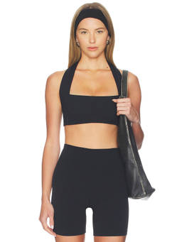 Free People - x FP Movement Women's Stretch Halter Pull-On Sports Bra Black