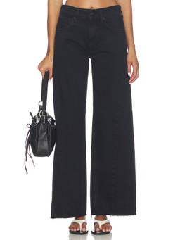 Free People - Alter Ego Women's Mid-Waist Wide-Leg Jeans Black