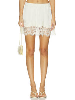 Free People - Intimately Women's Lace Trim Satin Half Slip Skirt Off White