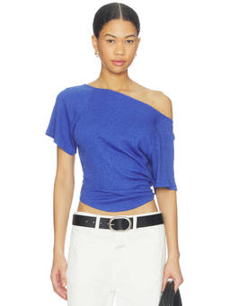 Free People - Lucy Women's Off Shoulder Ruched Tee Purple