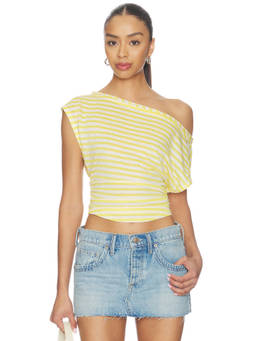 Free People - Ellie Women's Ruched One Shoulder Crop Top Yellow