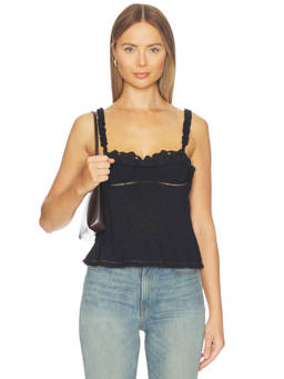 Free People - Little Love Women's Sleeveless Shoulder Straps Tank Top Black