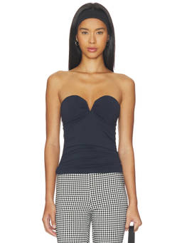 Free People - Round Two Women's Ruched Strapless Tube Top Black