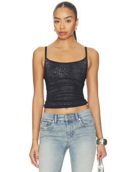 Free People - X Intimately Women's Cheetah Print Mesh Cami Black