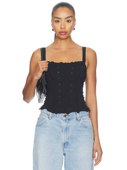Free People - So Soft Femme Women's Sleeveless Square Neck Cami Black