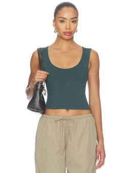 Free People - Clean Lines Women's Sleeveless Scoop Neck Tank Top Navy Blue
