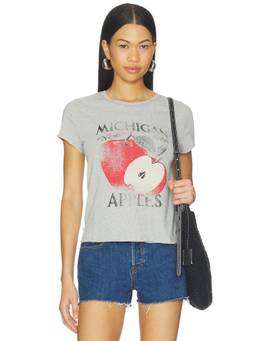 Free People - We The Free Women's Graphic Print Crew Neck T-Shirt Grey