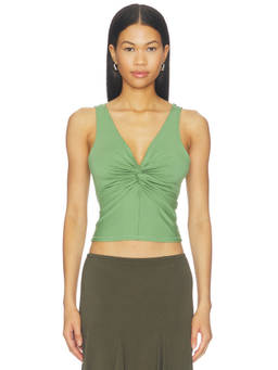 Free People - Were Going Out Women's Knot Front Sleeveless Cami Jade
