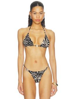 FARM Rio - Jacquard Women's Halter Tie-Up Bikini Top Multi-Color