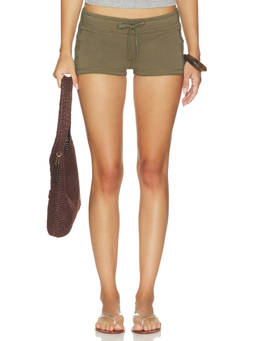 Geel - Carla Women's Drawstring Cotton Blend Training Shorts Olive