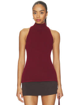 Geel - Antonia Women's Sleeveless High Neck Top Cherry