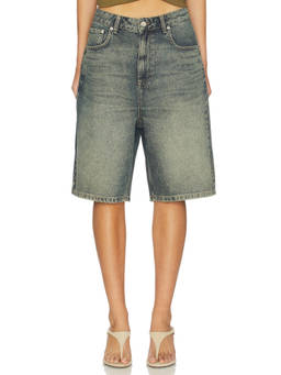 Gestuz - Susara Women's High-Waist Rigid Denim Shorts Blue