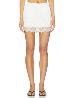 Generation Love - Lana Lace Combo Women's Pull-On Satin Shorts White