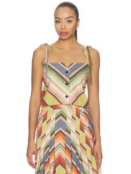 The Great - Folio Women's Striped Shoulder Strap Tank Top Multi-Color