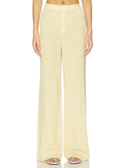 Guest In Residence - Rib Everywear Women's Pull-On Wide Trousers Butter