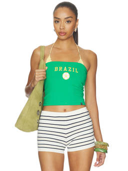 Hype and Vice - Brazil Women's Embroidered Strapless Tube Crop Top Green