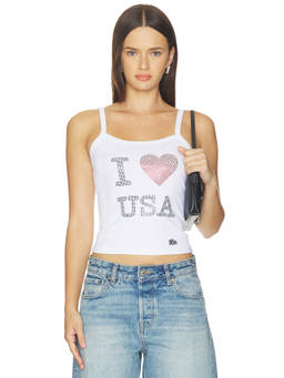Hype and Vice - Playmaker Women's Graphic Shoulder Strap Tank Top White