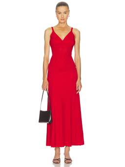 HEARTLOOM - Maxwell Women's Pointelle Knit V-Neck Skirt Set Red