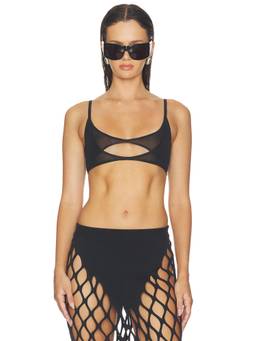 HAELO - Halo Women's Double Layered Cut-Out Bralette Black
