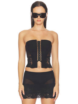 HAELO - Opacity Women's Lace-Up Boned Corset Black