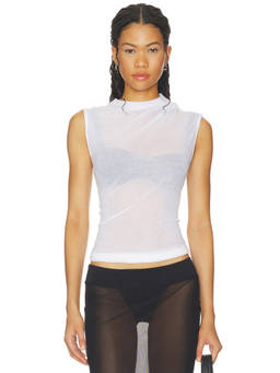 Helmut Lang - Sheer Twist Women's Sleeveless Modal Tank Top White