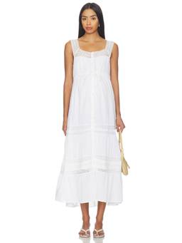HATCH - Bianca Women's Lace Trim Sleeveless Maxi Dress White