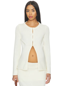 HATCH - Liana Women's Knit Hook & Eye Round Neck Top Vanilla