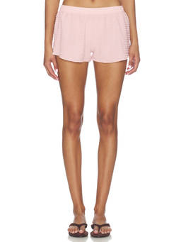Hunza G - Resort Women's Elastic Waist Textured Shorts Pink