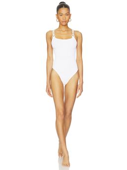 Hunza G - Melody Women's Crinkle Stretch Adjustable Strap One-Piece Swimsuit White