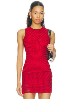 ISA BOULDER - Woven Tight Women's Sleeveless Underwire Tank Top Red