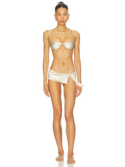 ISA BOULDER - Split Women's Pull-On Lightweight Bikini Bottom Silver
