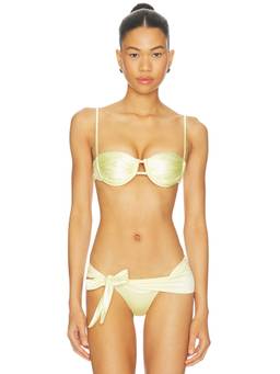 ISA BOULDER - Static Women's Underwire Tie-Up Bikini Top Yellow
