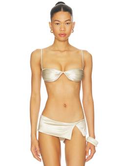 ISA BOULDER - Fawning Women's Unpadded Back Clasp Bikini Top Silver