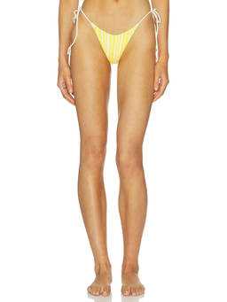 Indah - Textured Women's Side Tie Bikini Bottom Yellow