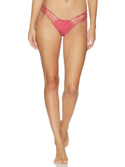 Indah - Santos Female Shirred Skimpy Bikini Bottom Maroon