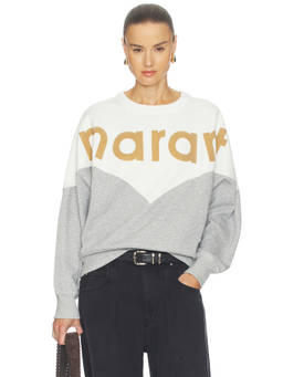 Isabel Marant Etoile - Houston Women's Logo Colorblock Crew Neck Sweatshirt Off White