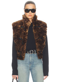 Isabel Marant Etoile - Jocya Women's Faux Fur Toggle Vest Brown