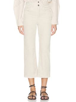 Isabel Marant Etoile - Ruthie Women's Mid-Waist Cropped Corduroy Trousers Off White
