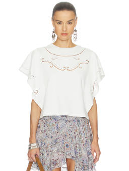 Isabel Marant Etoile - Eoline Women's Jersey Cutwork Cape Top Off White