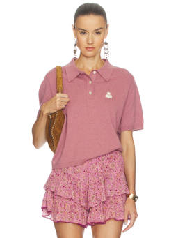 Isabel Marant Etoile - Althea Women's Knit Polo Top Old Pink