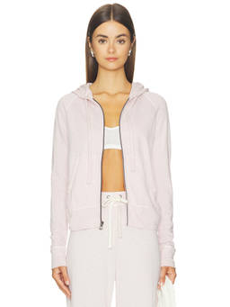 James Perse - Vintage French Terry Women's Zip-Up Hoodie Pink