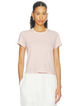James Perse - Shrunken Women's Crew Neck Short Sleeve T-Shirt Pink