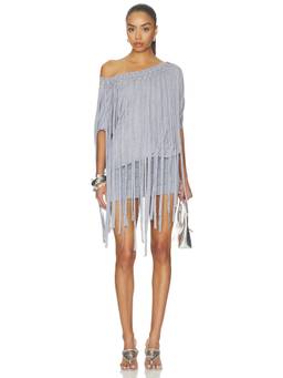 Jaded London - Ophidian Fringe Women's Open Back Jersey Mini Dress Grey