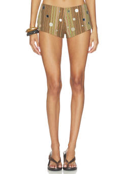 Jaded London - Stripe Mirror Trim Women's Metallic Detail Training Shorts Multi-Color