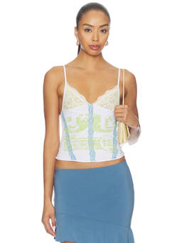 Jaded London - Jersey Women's Lace Trim Shoulder Strap Cami Top Multi-Color