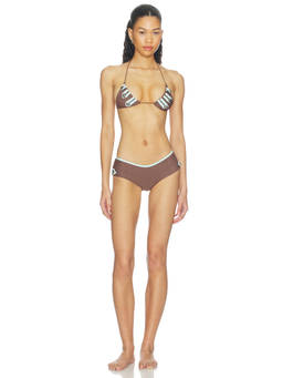 Jaded London - Military Lapel Women's Contrast Trim Bikini Bottom Brown