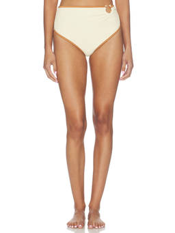 Johanna Ortiz - Susurro Del Agua Women's Ribbed High Waist Bikini Bottom Ecru