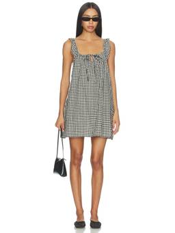 Juillet - Lucy Women's Sleeveless Linen Blend Mini Dress Tuxedo Plaid