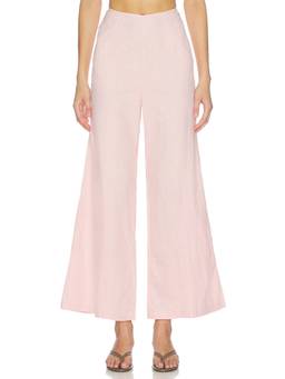 Juillet - Margot Women's Wide-Leg Linen Blend Palazzo Pants Pink